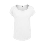 Build Your Brand Damen Long Slub Tee | Damen Baumwoll T-Shirt mit längerem Schnitt