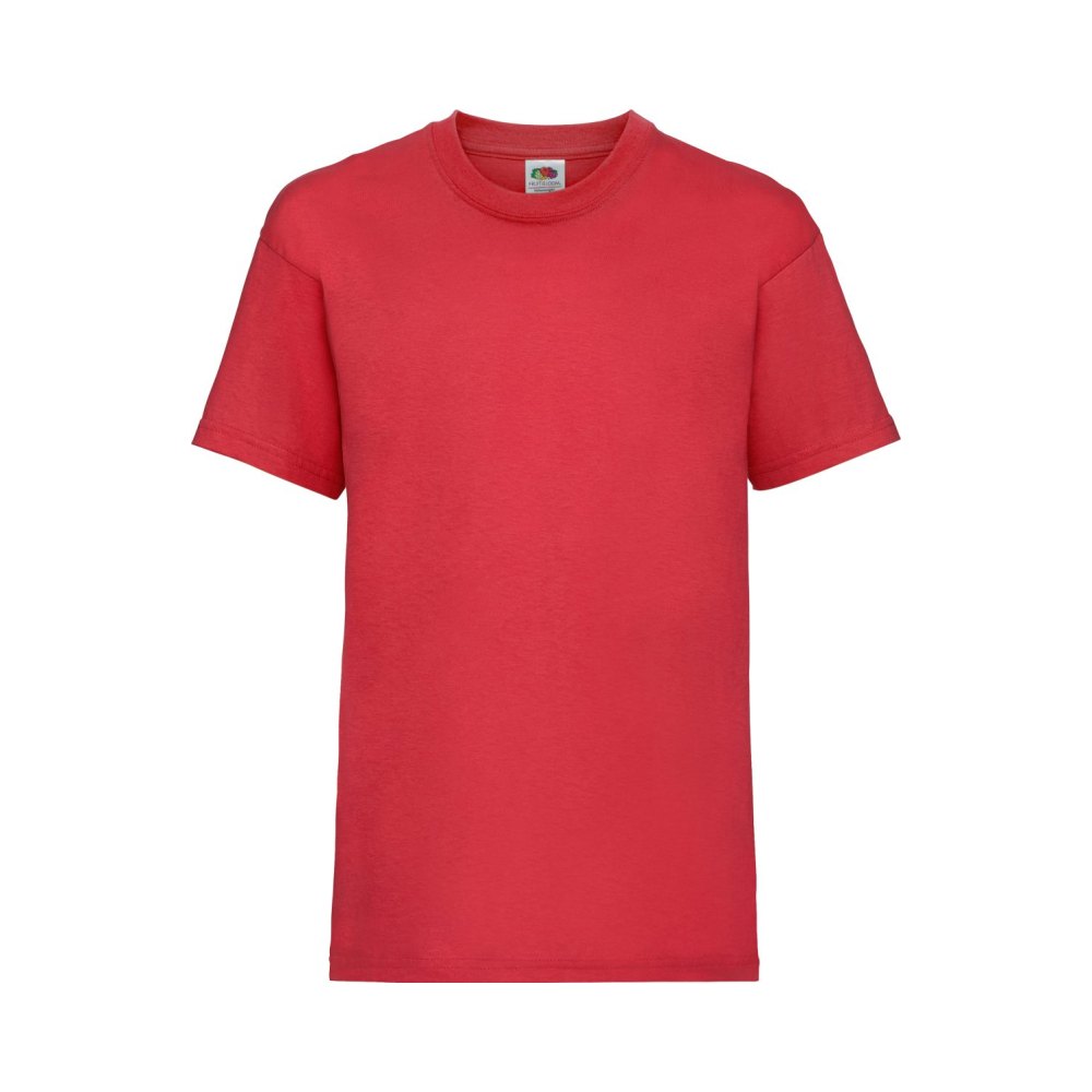 61-033-40-red-front Fruit of the Loom Kinder T Shirt Valueweight Für Kids – Red