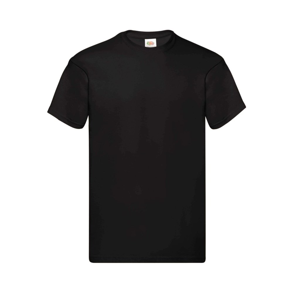 61-082-36-front Fruit of the Loom Original Baumwoll T Shirt Herren – Black