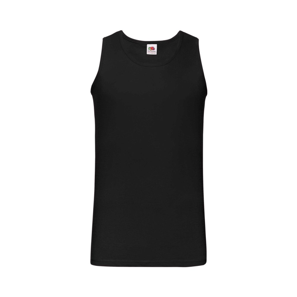 61-098-36-front Fruit of the Loom Athletic Weste Valueweight Tank Top Herren – Black