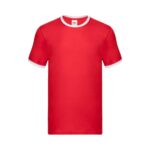 Fruit of the Loom Vintage Ringer T Shirt Baumwolle Herren – Red/White