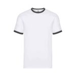 Fruit of the Loom Vintage Ringer T Shirt Baumwolle Herren – White/Black