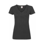 Fruit of the Loom Tailliertes V Ausschnitt T Shirt Damen – Black