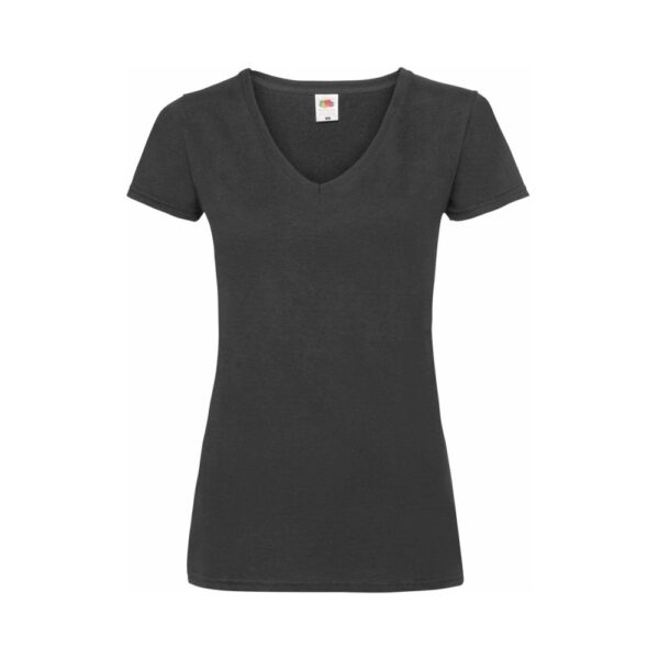 Fruit of the Loom Tailliertes V Ausschnitt T Shirt Damen – Black