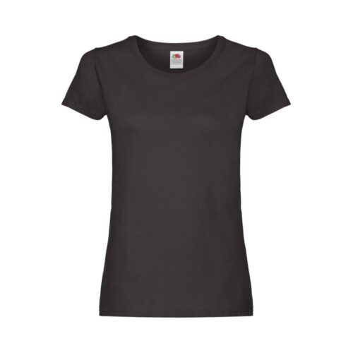Fruit of the Loom Klassisches Baumwoll T Shirt Damen Original T – Black