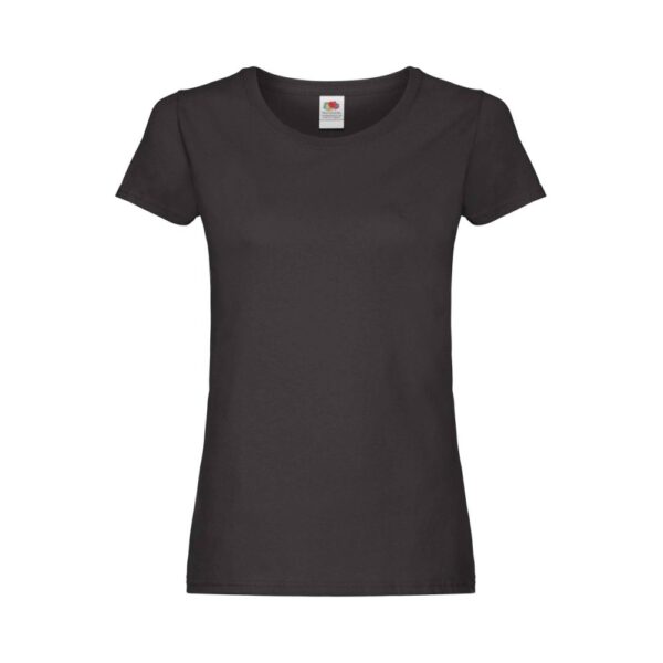 Fruit of the Loom Klassisches Baumwoll T Shirt Damen Original T – Black