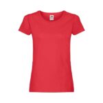 Fruit of the Loom Klassisches Baumwoll T Shirt Damen Original T – Red