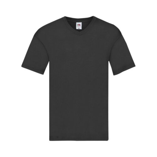 Fruit of the Loom V Ausschnitt Original T Shirt Herren – Black