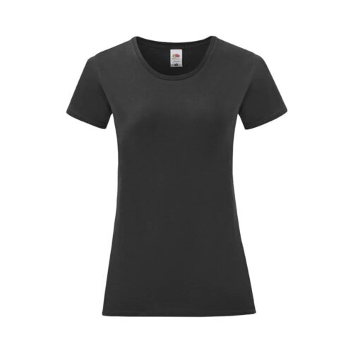 Fruit of the Loom Damen Baumwoll T Shirt Iconic T – Black