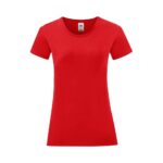 Fruit of the Loom Damen Baumwoll T Shirt Iconic T – Red