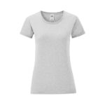 Fruit of the Loom Damen Baumwoll T Shirt Iconic T – Heather Grey