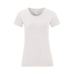 Fruit of the Loom Damen Baumwoll T Shirt Iconic T – White