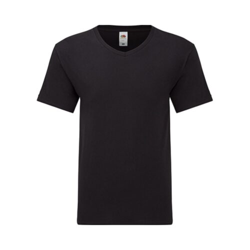 Fruit of the Loom Iconic 150 V Neck T Shirt Herren – Black