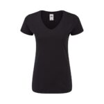 Fruit of the Loom Damen T Shirt V Ausschnitt Iconic 150 T – Black