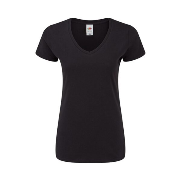 Fruit of the Loom Damen T Shirt V Ausschnitt Iconic 150 T – Black