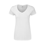 Fruit of the Loom Damen T Shirt V Ausschnitt Iconic 150 T – White