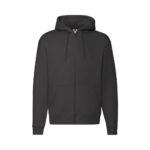 Fruit of the Loom F401 Zip-Hoodie Herren Schwarz Vorderansicht