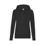Fruit of the Loom F409 Hoodie Damen Schwarz Vorderansicht