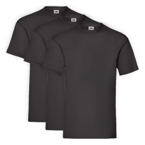 3er-Pack Fruit of the Loom Valueweight T T-Shirt Black