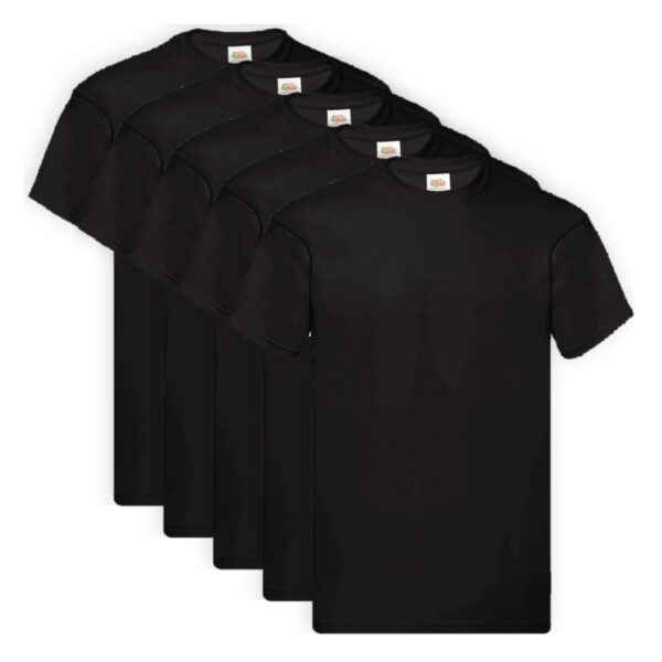5er-Pack Fruit of the Loom Original T T-Shirt Black