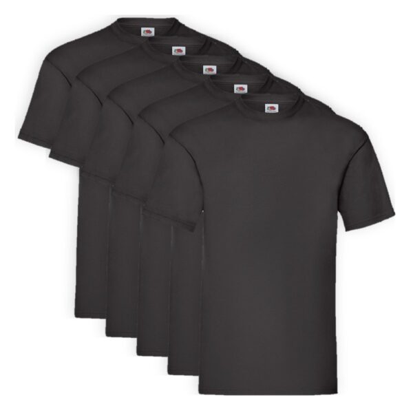 5er-Pack Fruit of the Loom Valueweight T T-Shirt Black