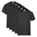 5er-Pack Fruit of the Loom Heavy Cotton T-Shirt Schwarz