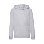 Fruit of the Loom F430K Hoodie Kinder Hellgrau meliert Vorderansicht