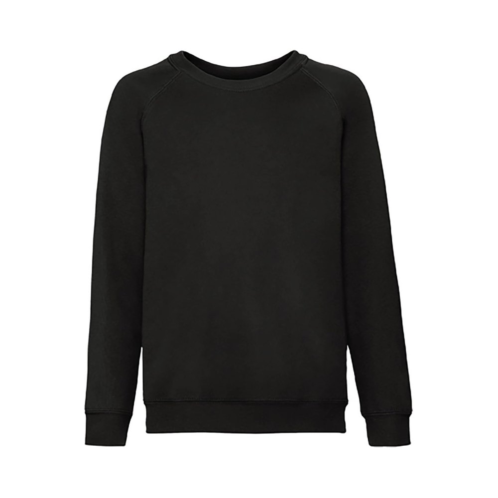 62-039-36-front Fruit of the Loom F304NK Sweatshirt Kids Vorderansicht Schwarz