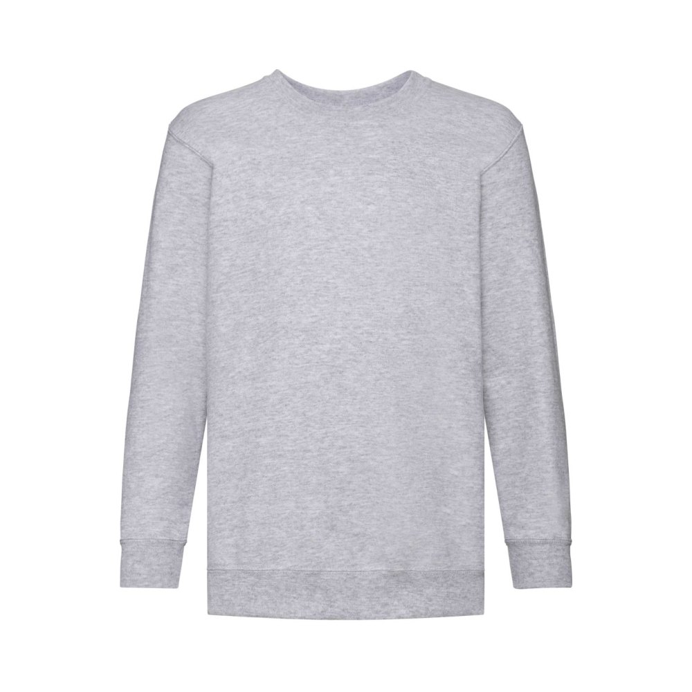 62-041-94-front Fruit of the Loom F324NK Sweatshirt Kinder Heather Grey Vorderansicht