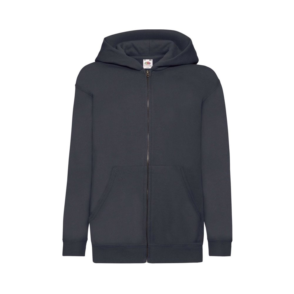 62-045-az-front Fruit of the Loom F401NK Zip-Hoodie Kinder Deep Navy Vorderansicht