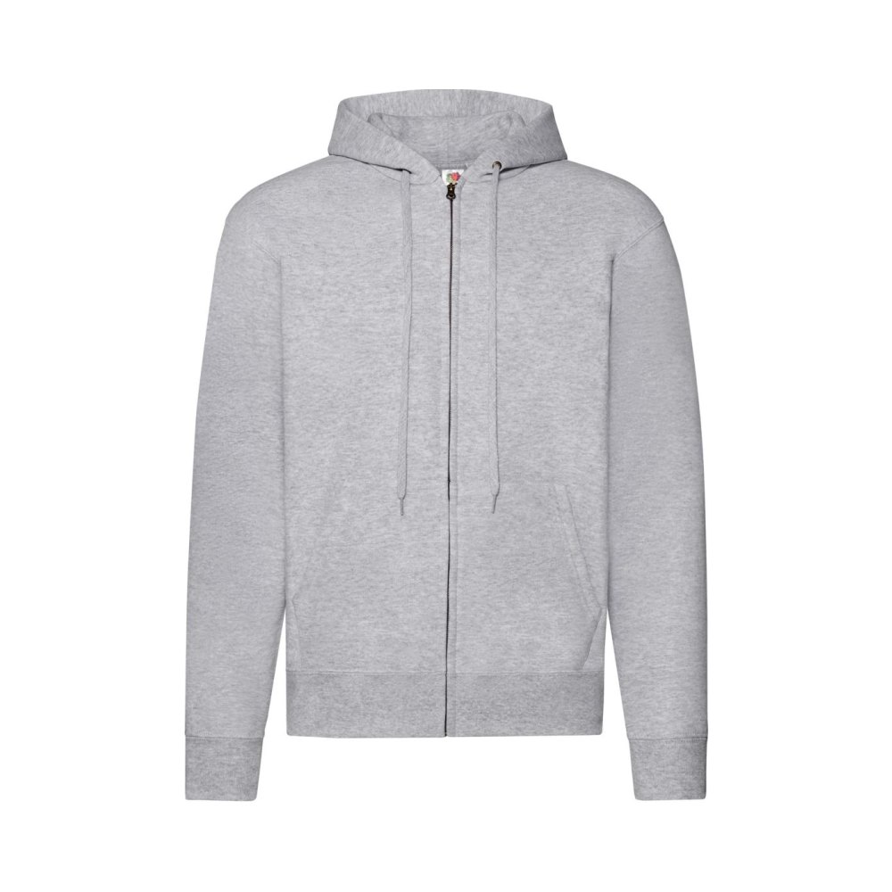 62-062-94-front Fruit of the Loom F401N Zip-Hoodie Heather Grey Vorderansicht