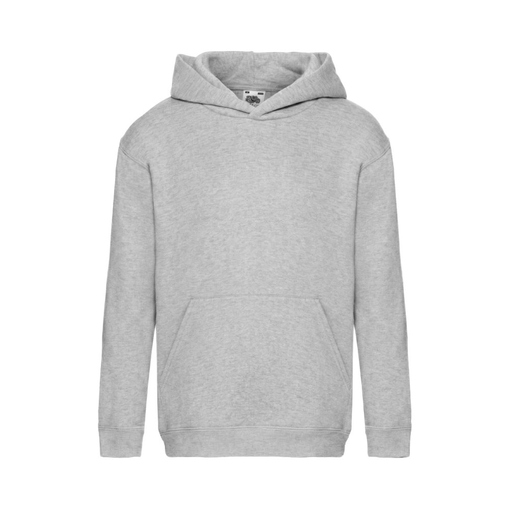f421k-heather-front-20-281-29 Fruit of the Loom F421K Hoodie Hellgrau meliert Vorderansicht