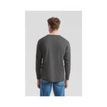 Fruit of the Loom F240 T-Shirt Herren Langarm Schwarz Detail Nackenband