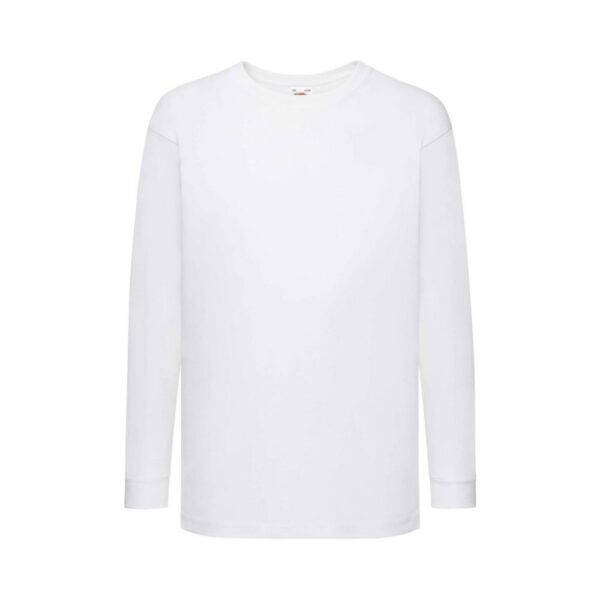 Fruit of the Loom F240K Kinder Langarm T-Shirt Weiß Vorderansicht