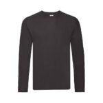 Fruit of the Loom F243 Langarm-T-Shirt Herren Schwarz Vorderansicht