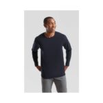 Fruit of the Loom F244 T-Shirt Herren Langarm Heather Grey Seitenansicht
