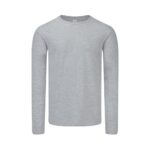 Fruit of the Loom F244 T-Shirt Herren Langarm Heather Grey Vorderansicht
