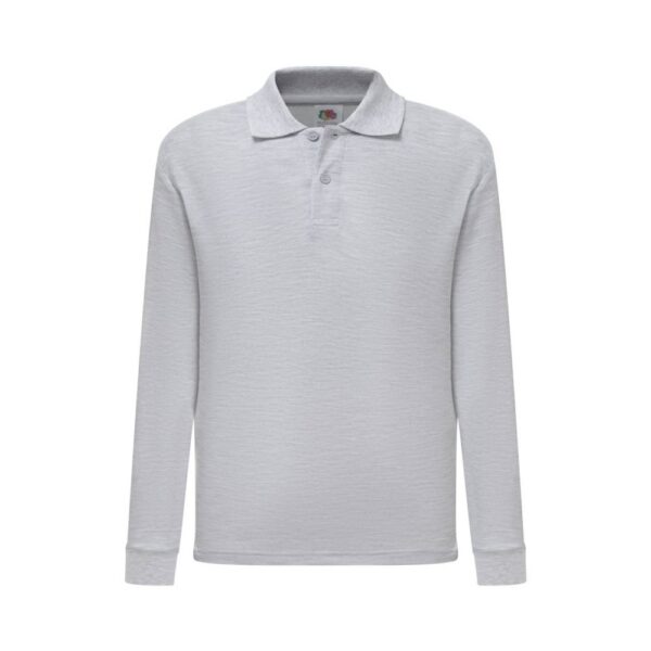 Fruit of the Loom F504K Poloshirt Kinder langarm Detailansicht Himmelblau