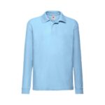 Fruit of the Loom F504K Poloshirt Kinder langarm Vorderansicht Himmelblau