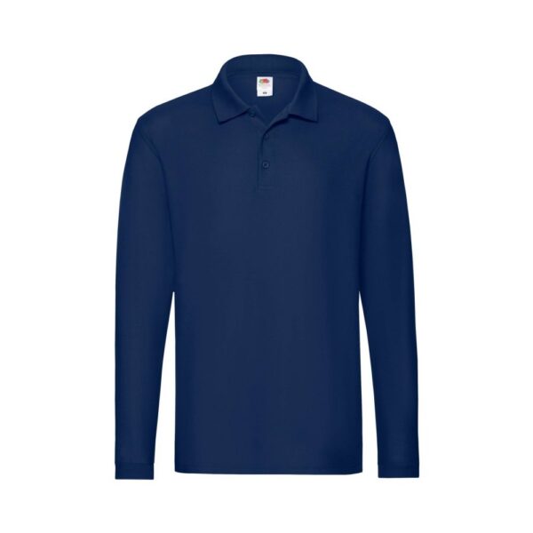 Fruit of the Loom F541N Poloshirt Herren Langarm Schwarz Gesamtansicht