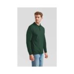 Fruit of the Loom F541N Poloshirt Herren Langarm Schwarz Rückansicht