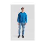 Fruit of the Loom Lightweight Raglan Sweatshirt Herren Modelansicht Hellgrau meliert