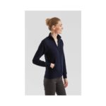 Fruit of the Loom F442N Sweatjacke Damen Hellgrau meliert Nahaufnahme Bündchen