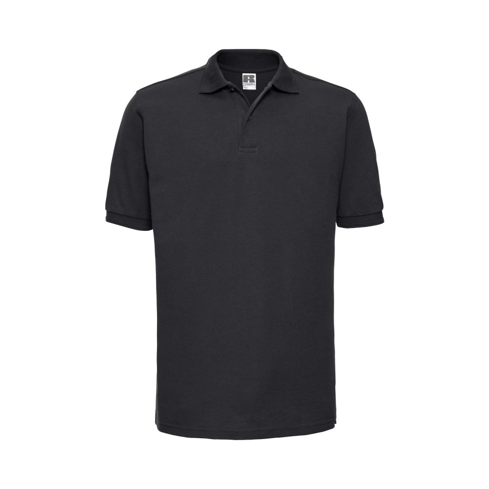 r-599m-black-bueste-front-1 Russell Athletic Z599 Poloshirt Vorderansicht Schwarz
