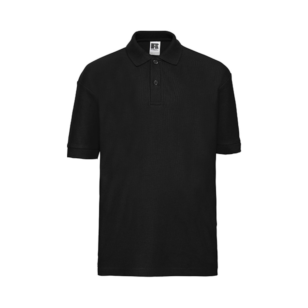 z539k-black Russell Athletic Z539K Poloshirt Kinder Schwarz Vorderansicht